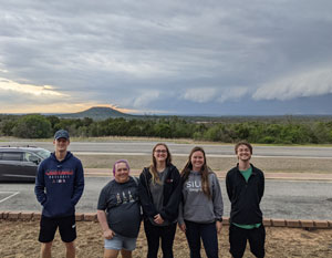 SIUE students on a storm chasing trip.