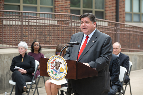 Governor J.B. Pritzker announces funding for the Southwestern Illinois Justice and Workforce Development Campus in Belleville.  