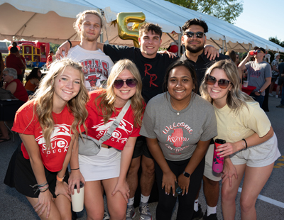 Alumni, students, fans and friends enjoy the Cougar Fan Zone.