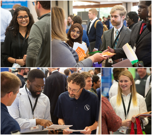 SIUE students attending various career fairs held by the Career Development Center. 