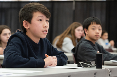Danial Wang from Liberty Middle School, won the countdown round of Saturday’s MATHCOUNTS competition. 