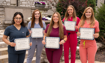 Dean’s Scholarship recipients (L-R)Julissa Quinonez, Kaitlyn Stanton, Stacey Robinson, Abby Pohlman and Hannah Watson.