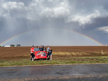 SIUE students and faculty on a storm chasing trip.
