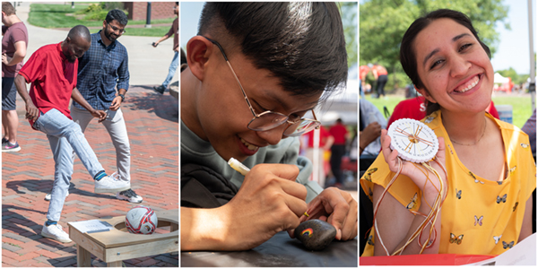 Students enjoy games, crafts and music at the International Student Welcome.