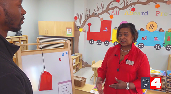 Screenshot of Deion Broxton interviewing Carolyn Jason of SIUE Head Start