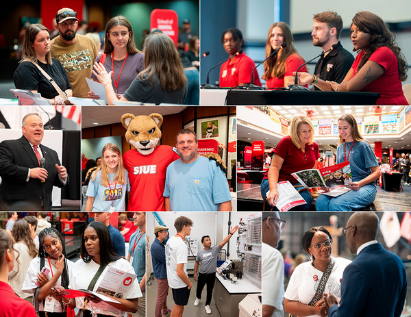 Collage of Vice Chancellor of Enrollment SIUE students and prospective students