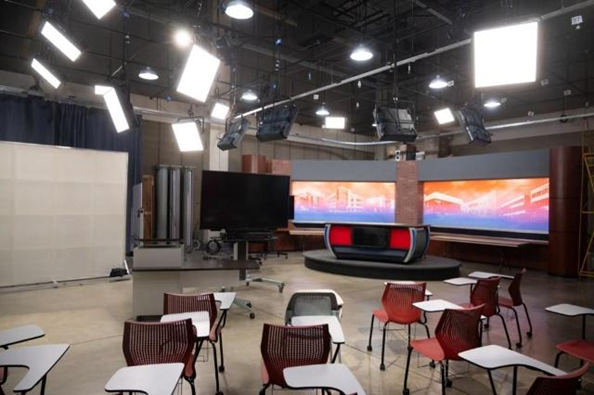 SIUE’s newly renovated TV studio and control room