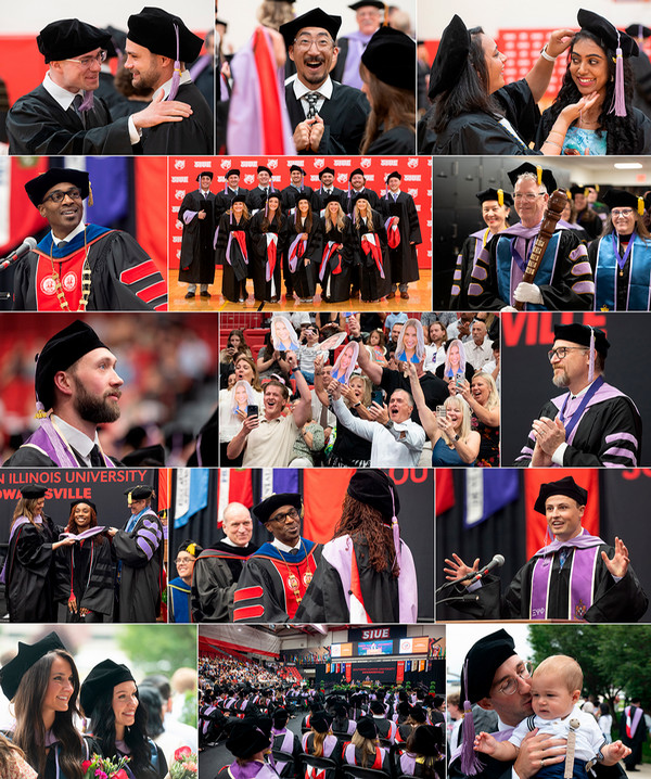 Collage of celebratory photos of graduating dentists