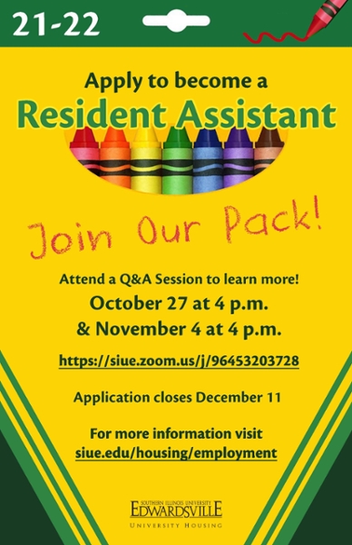 Resident Assistant Application Flyer