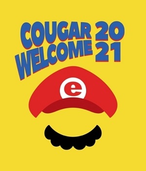 Cougar Welcome 2021 Logo - Mario hat and mustache