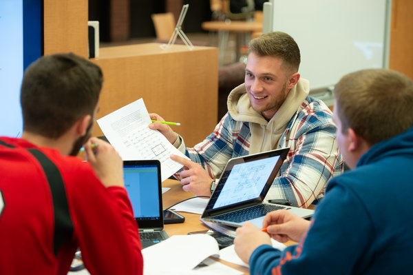 Group of students in the library