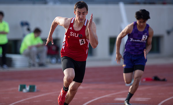 SIUE athlete running on the track