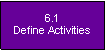 Text Box: 6.1Define Activities