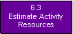 Text Box: 6.3Estimate Activity Resources