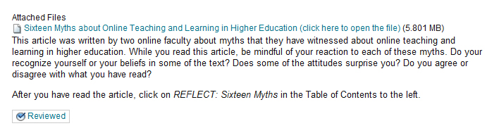 Instructions for Readings