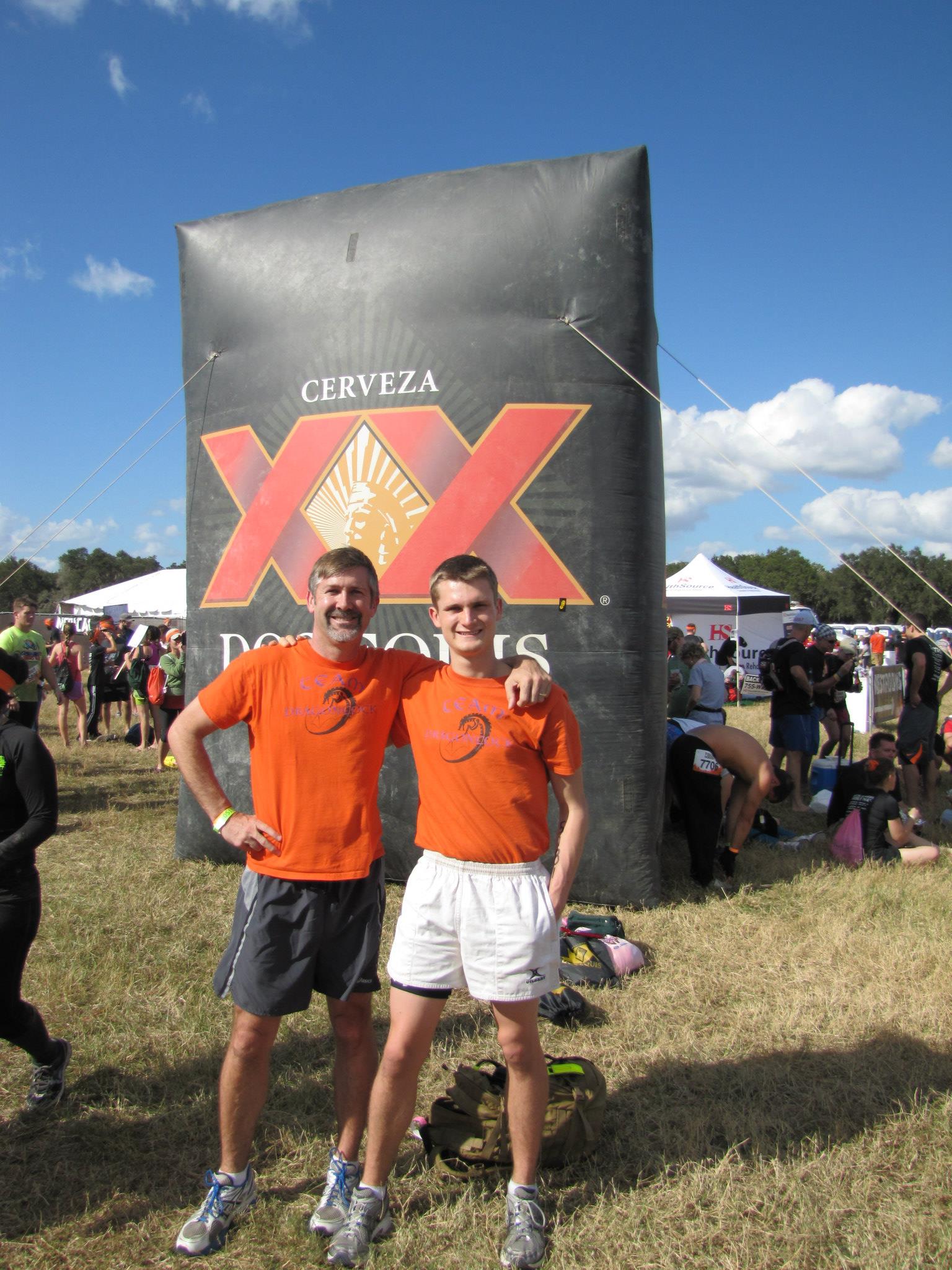 Father and son Cody and Kurt at a Tough Mudder race.