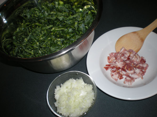 collard bacon onion