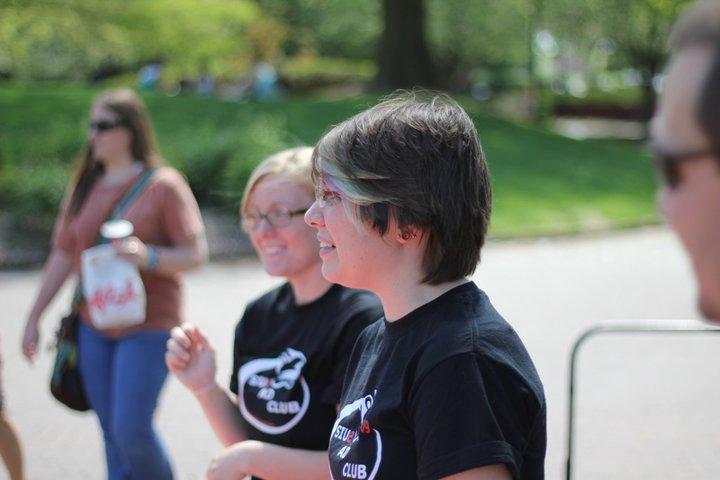Hard at work selling tacos